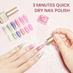 SUPWEE Pearl Nail Polish Set Quick Dry, Mermaid Shell Nail Polish Non Gel Air Fast Drying Fingernail Lacquer Manicure DIY Salon Gift