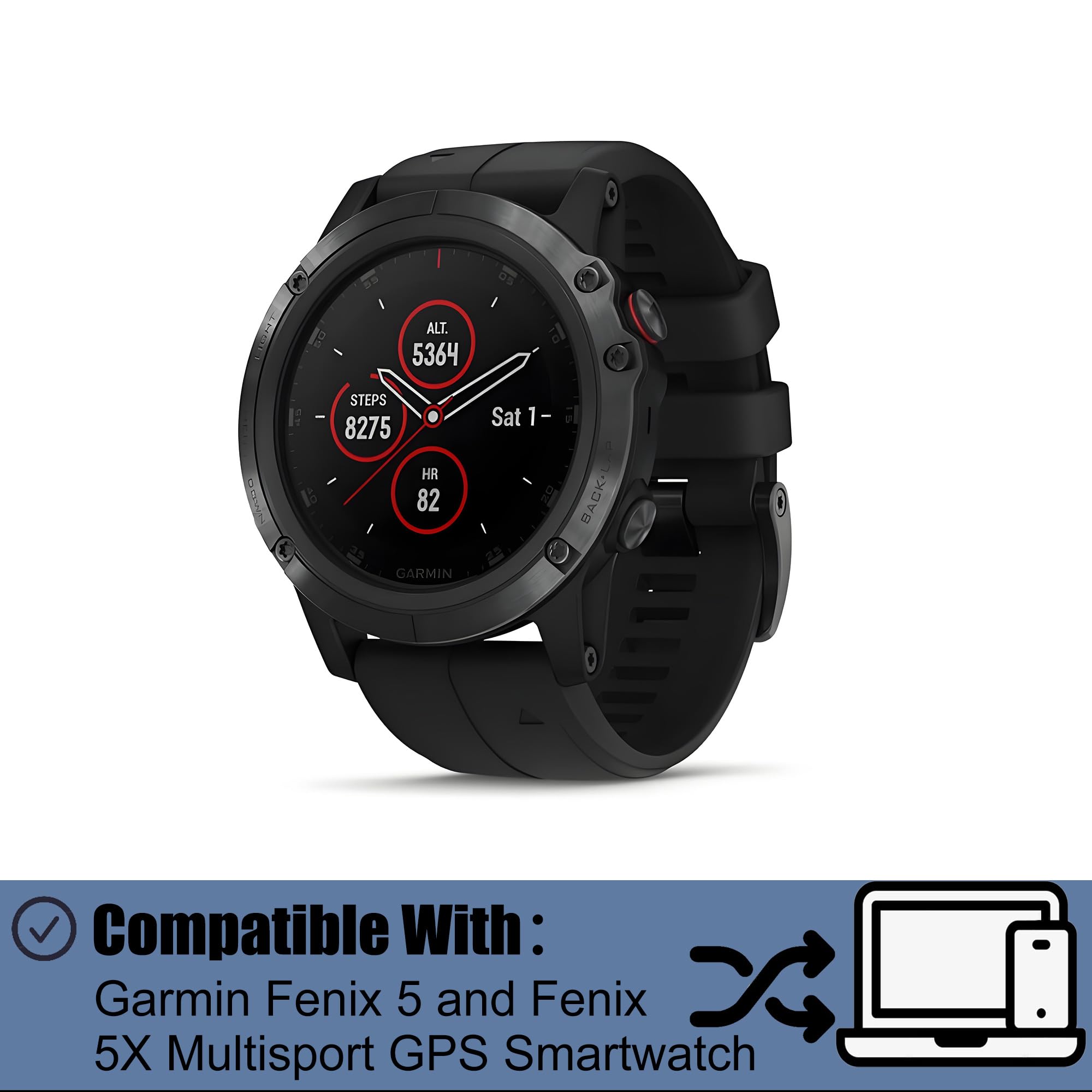 361-00097-00 - Batteria di ricambio compatibile con Garmin Fenix 5 Multisport GPS Watch Smartwatch con kit di attrezzi di riparazione