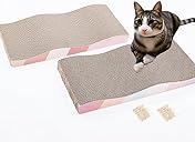 Cat Scratching Board cat Scratcher Cat Scratch Pad Cardboard cat scratchers for Indoor Cats Reversible Large Wide Corrugated with Catnip(2pcs)