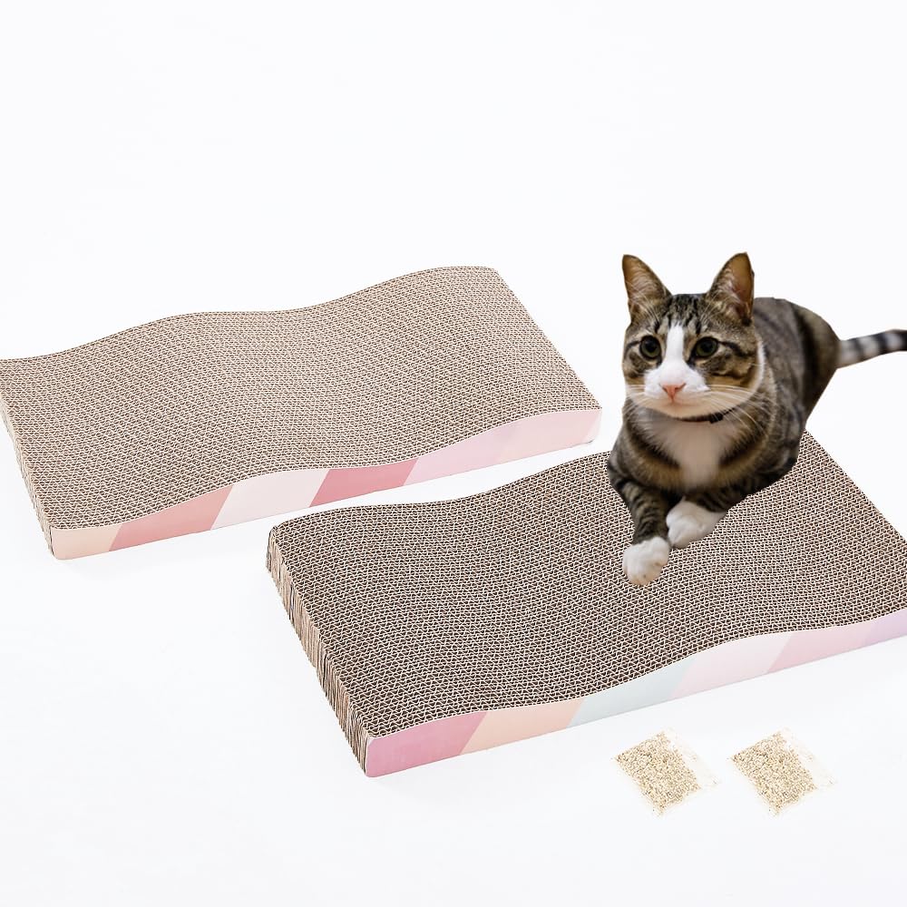 Cat Scratching Board cat Scratcher Cat Scratch Pad Cardboard cat scratchers for Indoor Cats Reversible Large Wide Corrugated