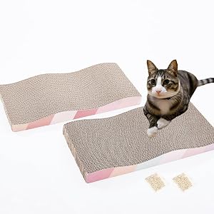 Cat Scratching Board cat Scratcher Cat Scratch Pad Cardboard cat scratchers for Indoor Cats Reversible Large Wide Corrugated