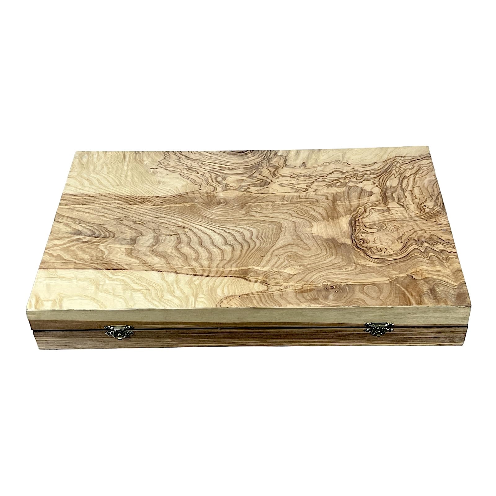Generic Ensemble de backgammon grec authentique en bois d'olivier fait à la main pour 2 joueurs, à partir de 14 ans