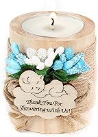 Vista 25 de 10 Wooden Tea Candle Holders for Baby Baptism Party Favors, Baby Shower Favors for Guests, Baby Girl Gender Reveal, Party Decorations