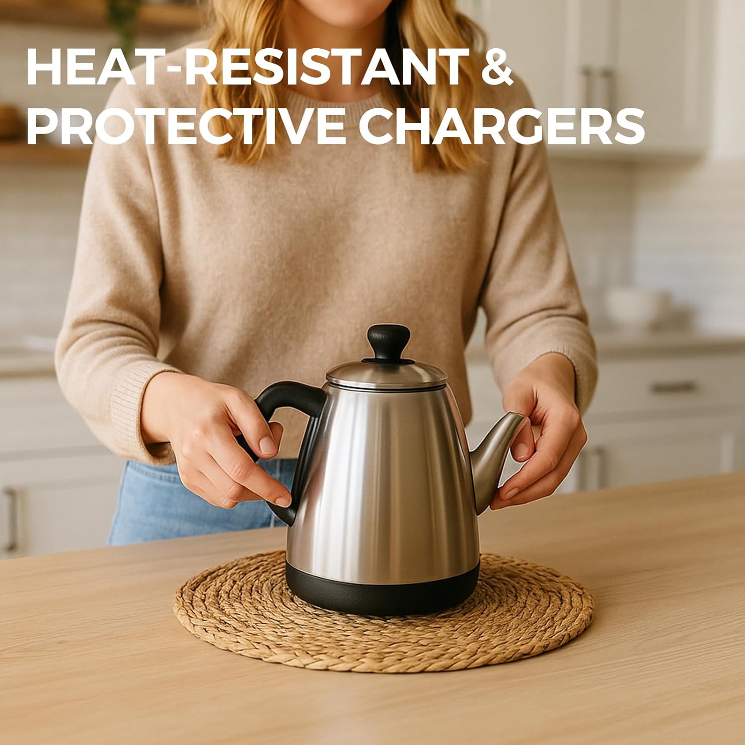 Round Woven Placemats Plate Chargers Set of 10, 13 inch Rattan Chargers for Christmas Table Decorations .Rattan Charger Dinner Plates Easy to Clean, Non-Slip, Stylish Table Mats for Indoor Use