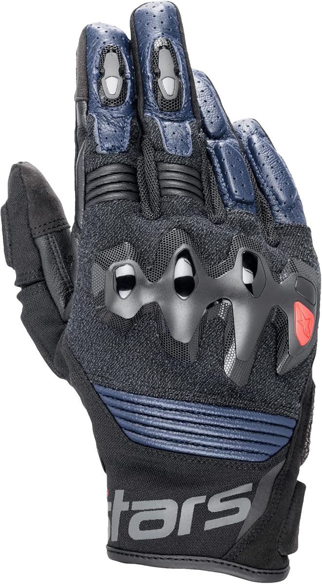 Alpinestars Halo Guantes de cuero para motocicleta, protección callejera deportiva perforada, certificado CE, ajuste y control premium