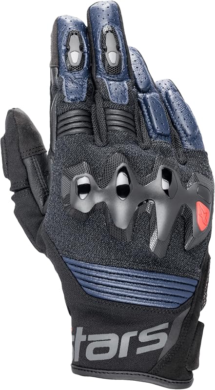 Alpinestars Halo Guantes de cuero para motocicleta, protección callejera deportiva perforada, certificado CE, ajuste y control premium