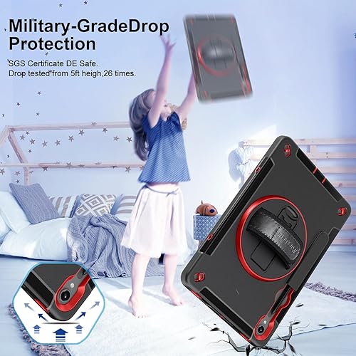 Miniatura 2 de Miesherk Funda para Galaxy Tab S9, resistente a prueba de golpes de grado militar con correa de manohombro con soporte giratorio para Samsung Galaxy