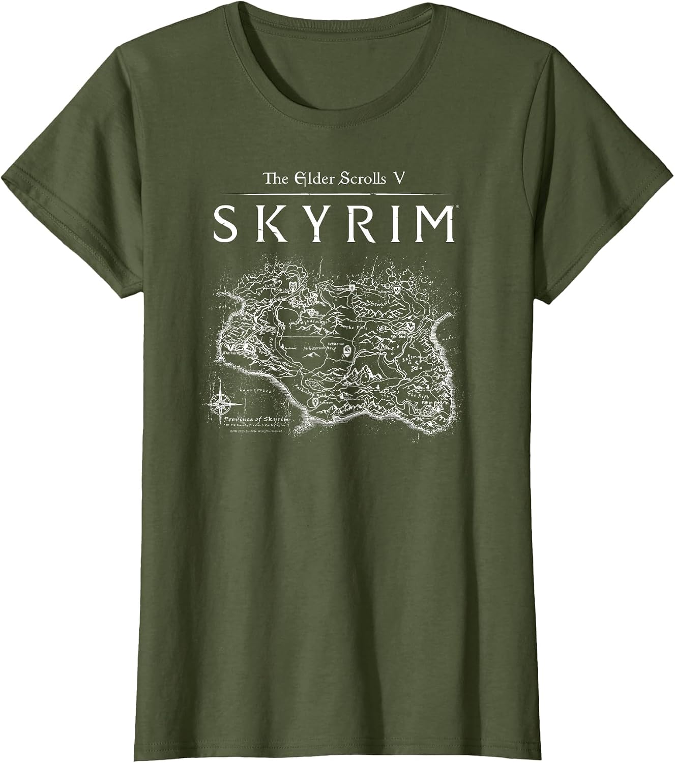Skyrim Province Map Video Game T-Shirt