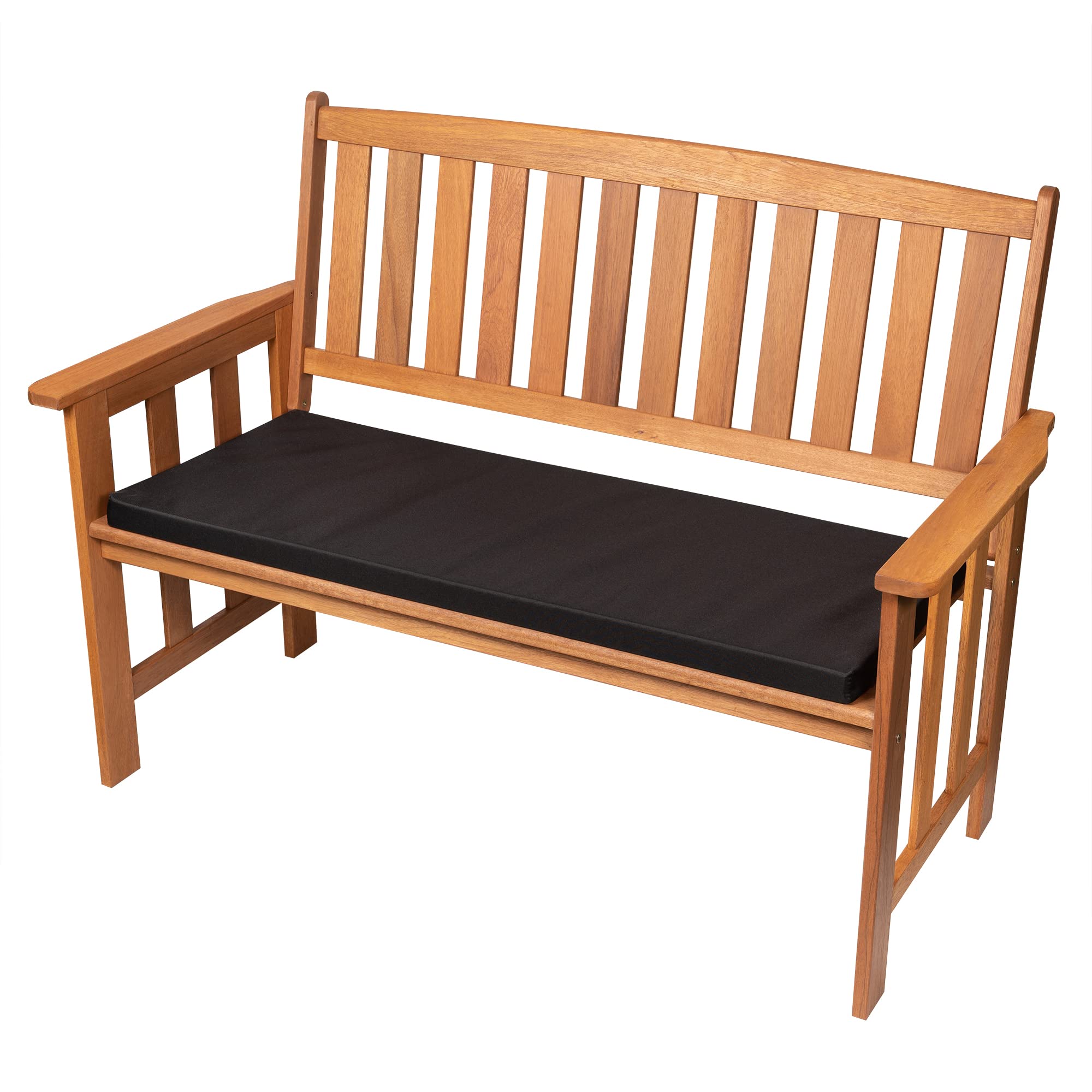 B&Q -  Garden Bench Cushion Outdoor 2 Seater Patio Furniture Seat Pad Water Resistant Material 108X45X4Cm Black