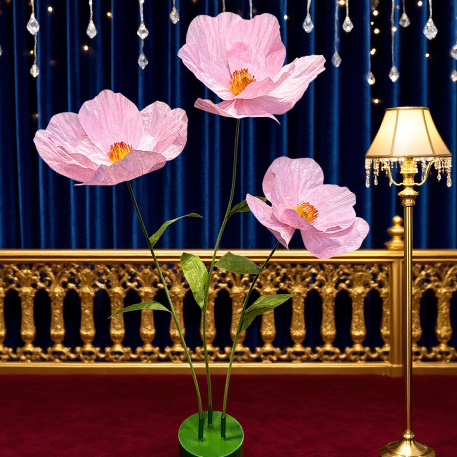 Fiori Giganti per Matrimoni, Composizioni Floreali per Matrimoni, Fiori Giganti, Realistici Ed Eleganti con Supporti per Recinzioni, Palchi per Banche, Rosa