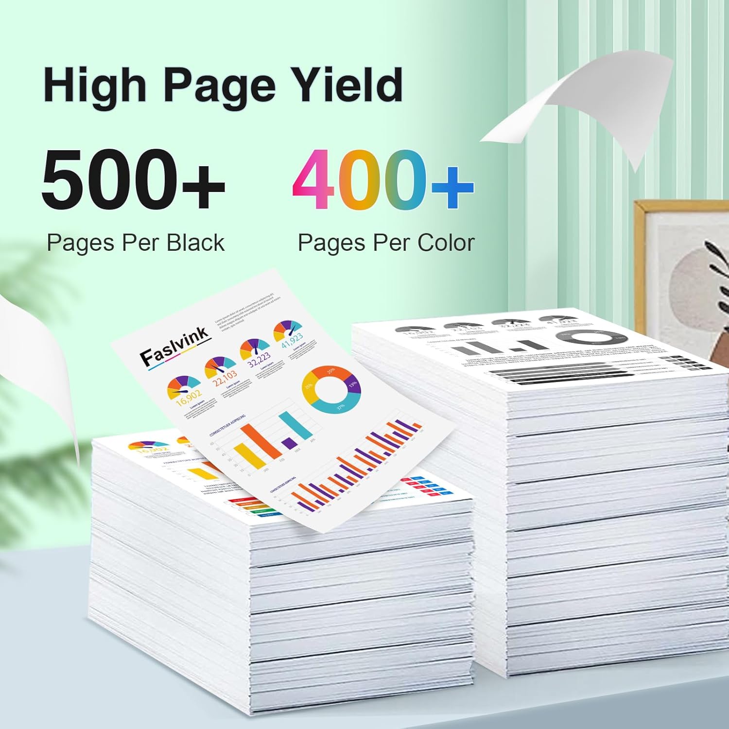 923 Ink Cartridges for HP Printers Compatible with HP 923 Ink Works with HP OfficeJet Pro 8130e 8125e 8120e 8135e 8138e 8139e Printers, 923 Ink Without Chip 4-Pack (Black Cyan Magenta Yellow)