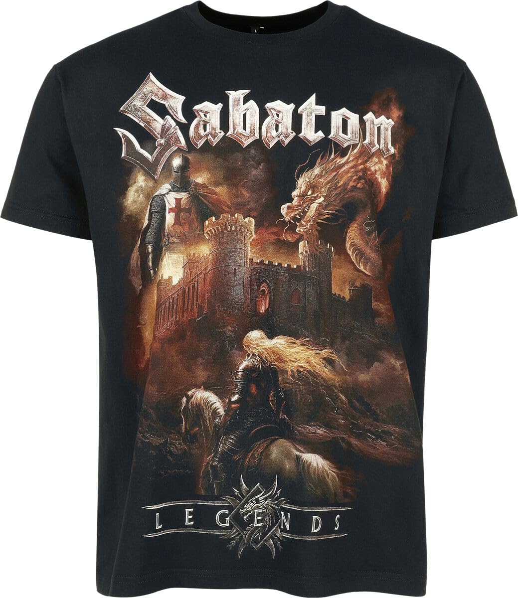 Sabaton Castle Homme T-Shirt Manches Courtes Noir Regular/Coupe Standard
