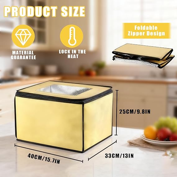 Bread Dough Proofer with Heater, Electric Bread Dough Proofing Box with Insertable NTC Temperature Sensor 50~113℉ Digital Display 0 to 12 Hours Timer, Perfect for Making Sourdough,Bread,Pizza,Yogurt