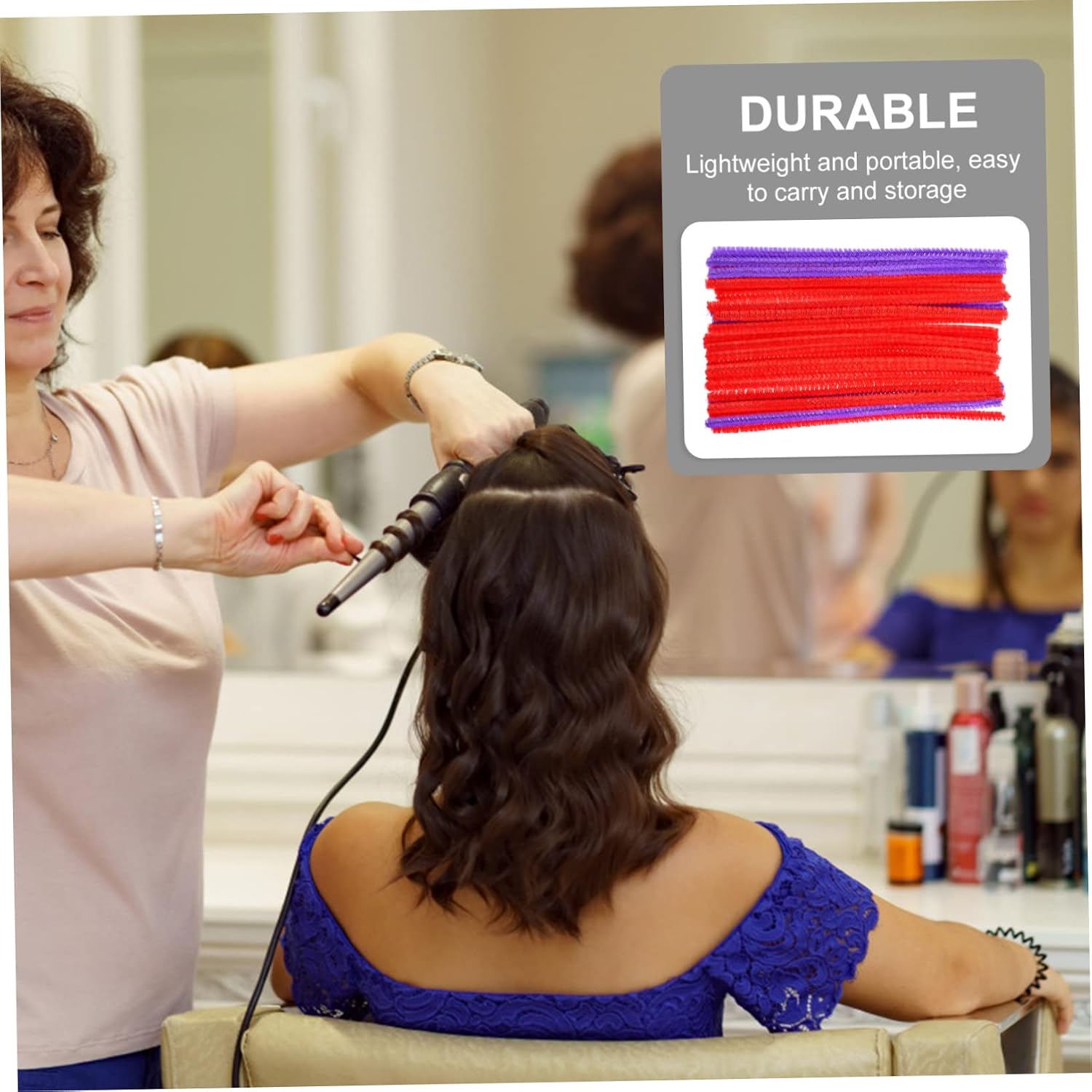 250pcs Sturdy Hair Curling Cold Wave Rods Pcsperm Twist Bar for Diy and Hair Salons Random Color