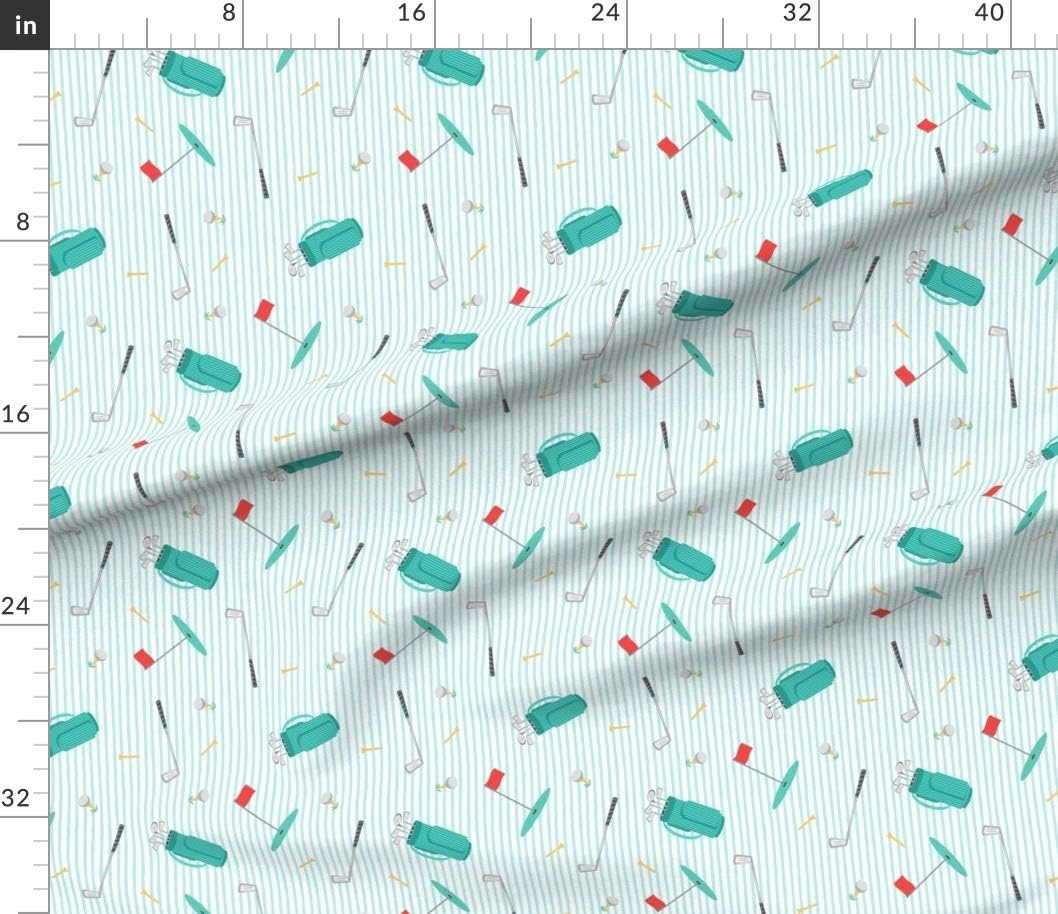 Spoonflower Fabric - Tee Time Golf Themed Sports Nursery Trendy Printed on Petal Signature Cotton Fabric by The Yard - Sewing Quilting Apparel Crafts Decor