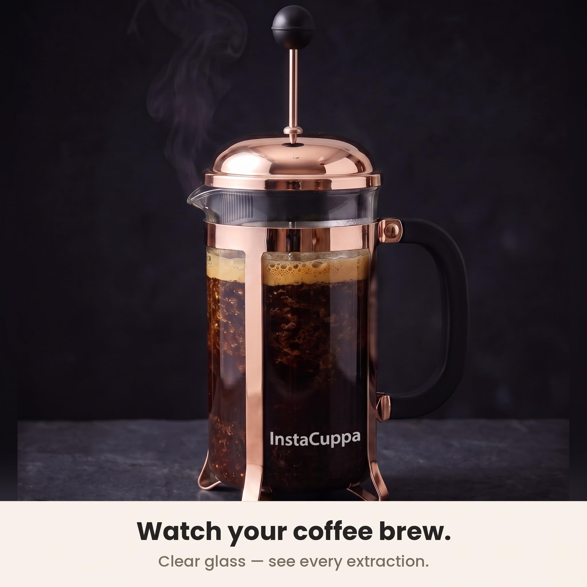 InstaCuppa French Press - Copper Coffee Maker -4