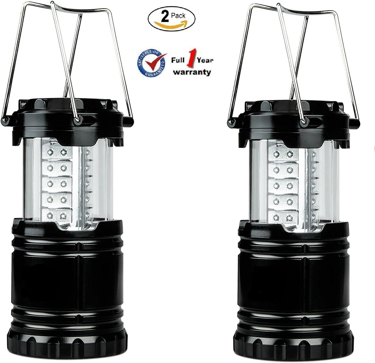 Ultra Bright LED Camping Light, Outdoor Waterproof Flashlight Hiking Light, Portable Collapsible Portable Outdoor LED Camping Lantern (2 Pack)