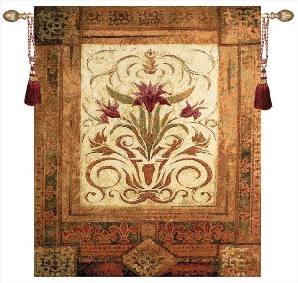 Manual Crimson Blossom Grande Tapestry Wall Hanging, 35 X 41-Inch