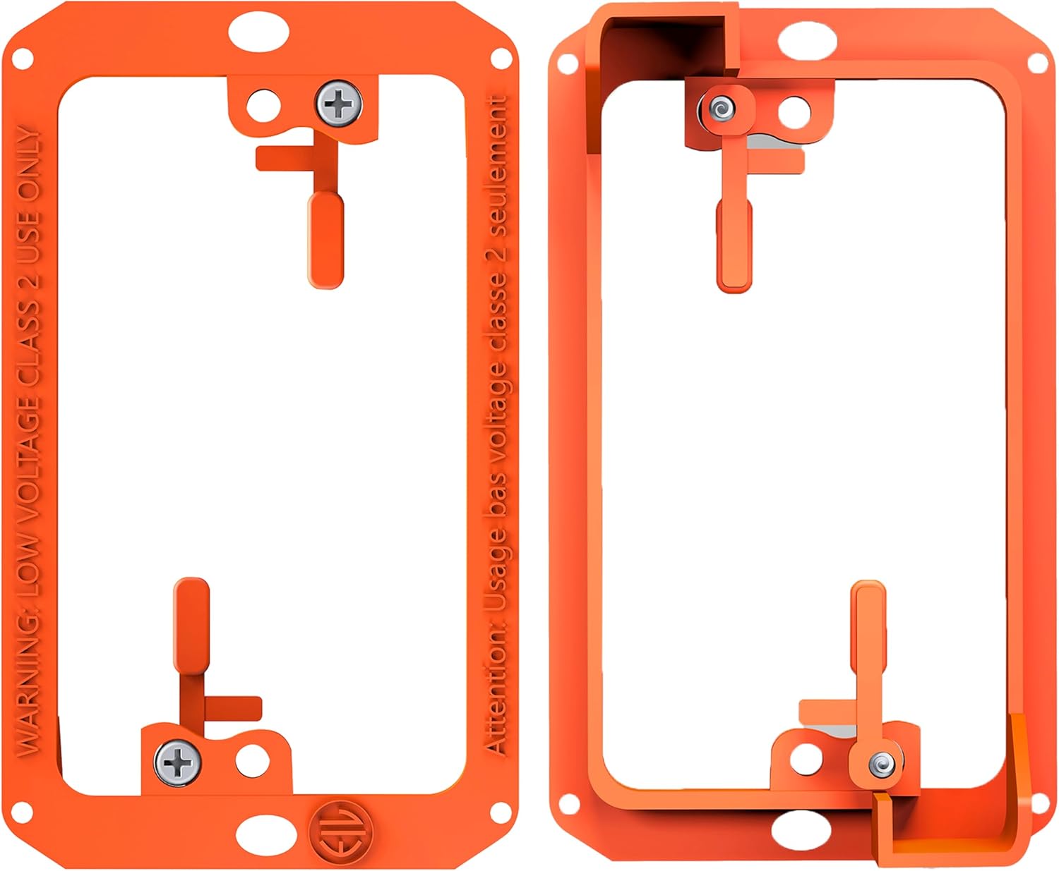 BWP Low Voltage Mounting Bracket 1 Gang, 2 Pack for Single Gang Wall Plate, Telephone Wires, Network Cables, HDMI, Coaxial, Speaker Cables - Low Voltage Box Cable Wall Plate Bracket, Mud Ring