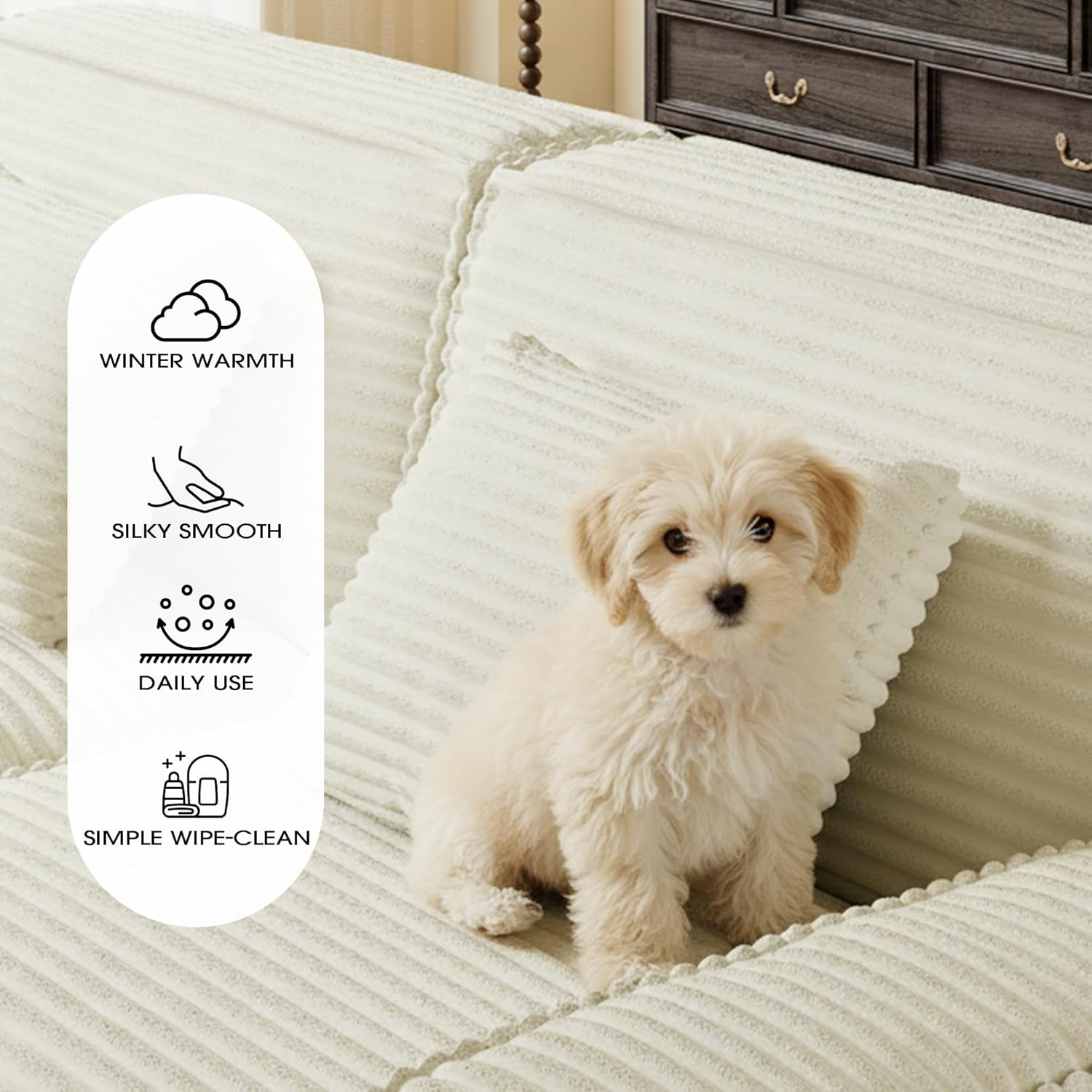 106" Boneless Cloud Sectional Couch for Living Room, Modular L-Shape Sofa in a Box, High-Density Memory Foam, No Assembly (Beige)