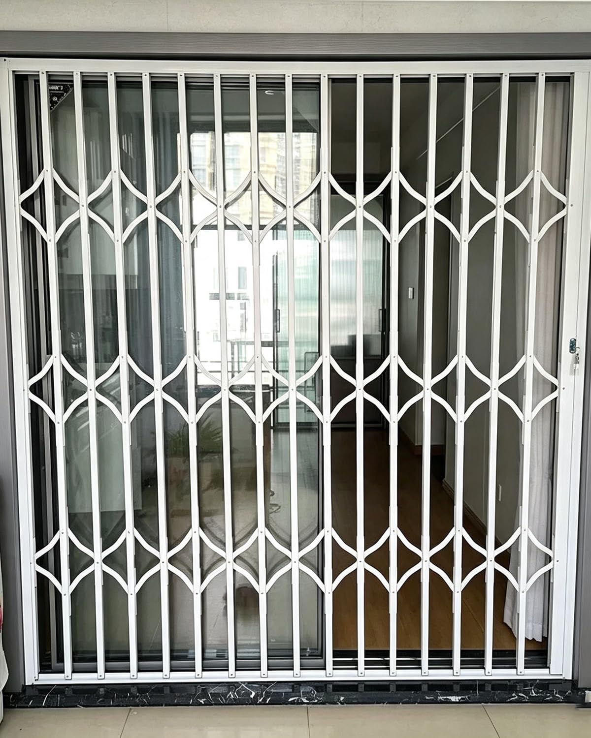 Inferriate per Finestre Barra Antieffrazione per Porte Scorrevoli | Barre di Sicurezza a Spinta E Trazione per Finestre di Balconi Seminterrati, Cancelli(68.5x203cm (27x80in))