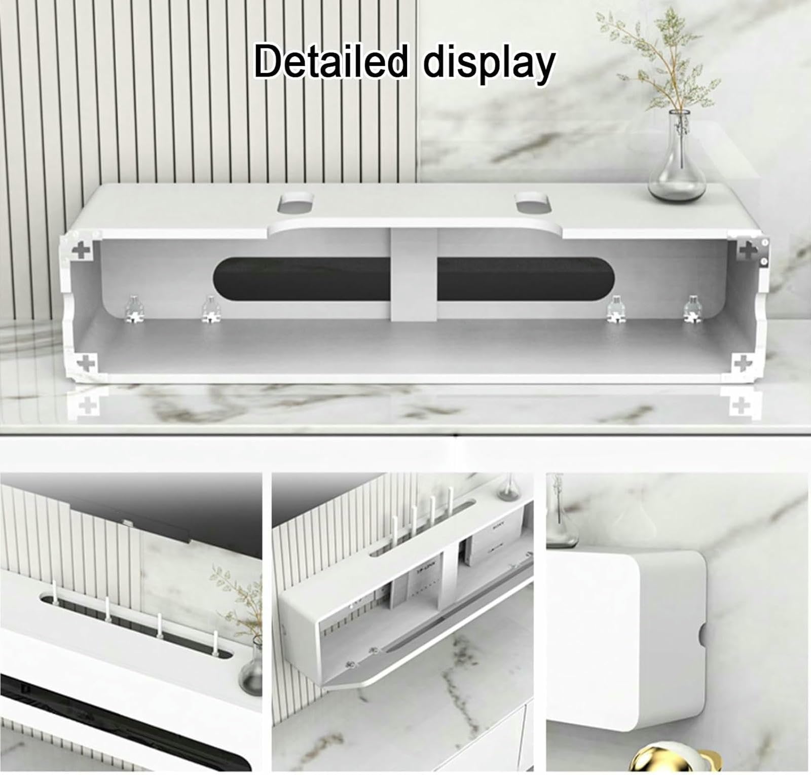 Wand Montierte, Massive Holz, Die Mit Wand Montiertem Drahtlosen WLAN-Router-Regal-Aufbewahrungsbox, Drahtloser Router-Aufbewahrungsbox, Router-Organizer, Hidden Draht Management Container