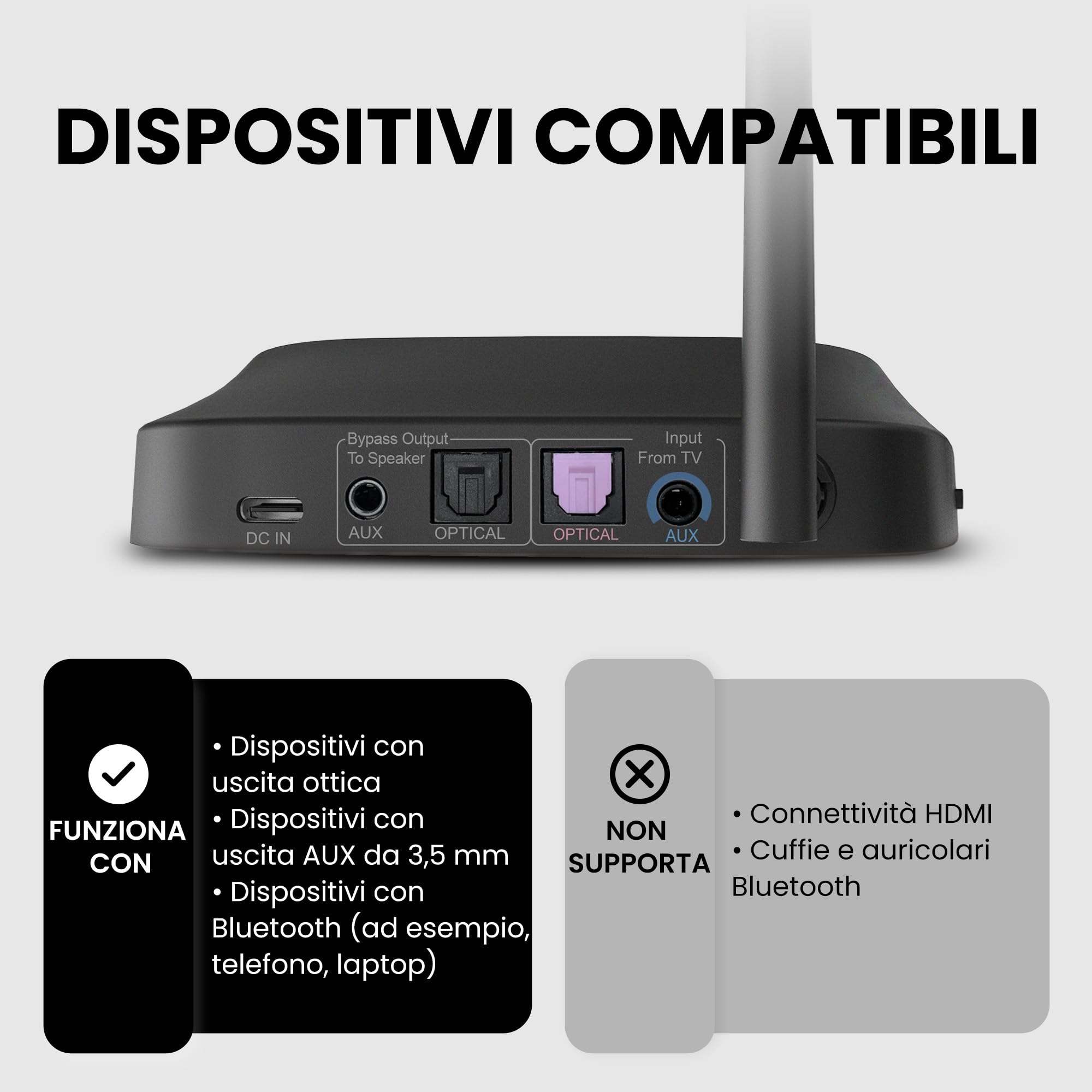Avantree Quartet 2 - Sistema di Ascolto di Gruppo wireless compatibile con Bluetooth per TV, chiesa, Silent Disco, aula, studio con bassa latenza e voci chiare - Collega più cuffie a telefono, PC, TV