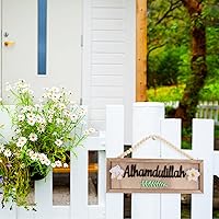 Vista 4 de UPKOCH Letrero de madera, placa de madera para el hogar, colgante de puerta, porche, decoración de pared