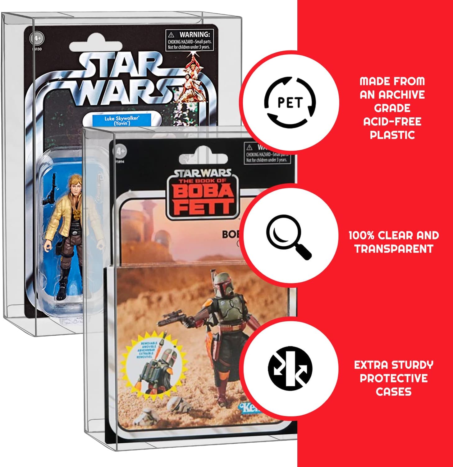 EVORETRO Action Figure Display Case Protector Compatible with Star Wars, Marvel Legends & GI Joe (Carded) 3.75'' Figurine 6/9, 44MM Depth