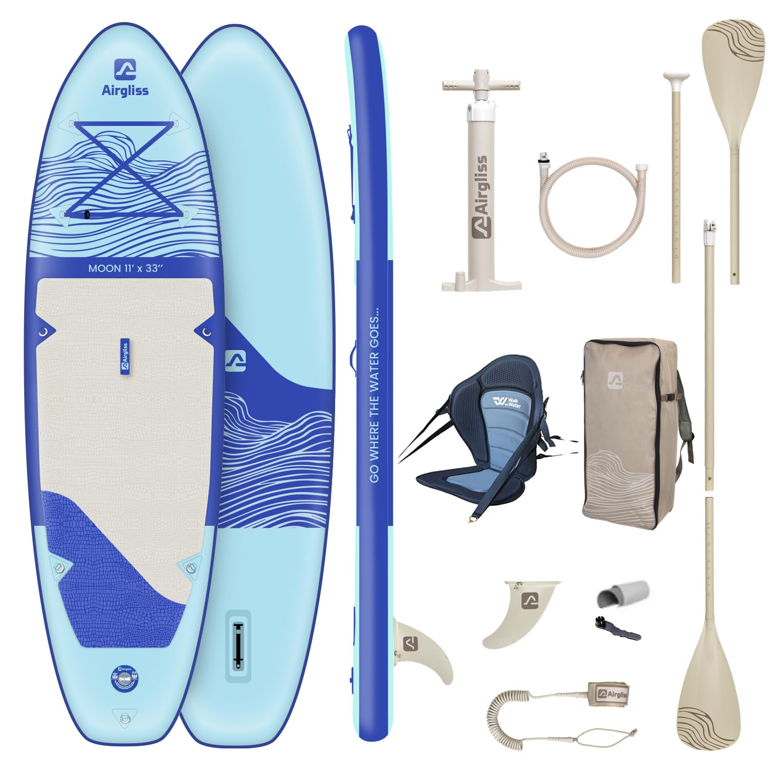 Pack Convertible Paddle-Kayak Gonflable Airgliss 11.0