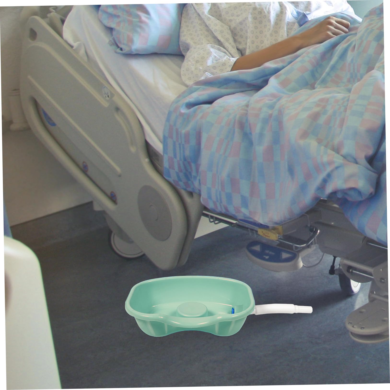 Ergonomisches Haarwaschbecken mit Glatter Oberfläche aus Kunststoff und Gebogenem Rand für Bequemes Haarewaschen im Bett für Senioren und Pflegebedürftige