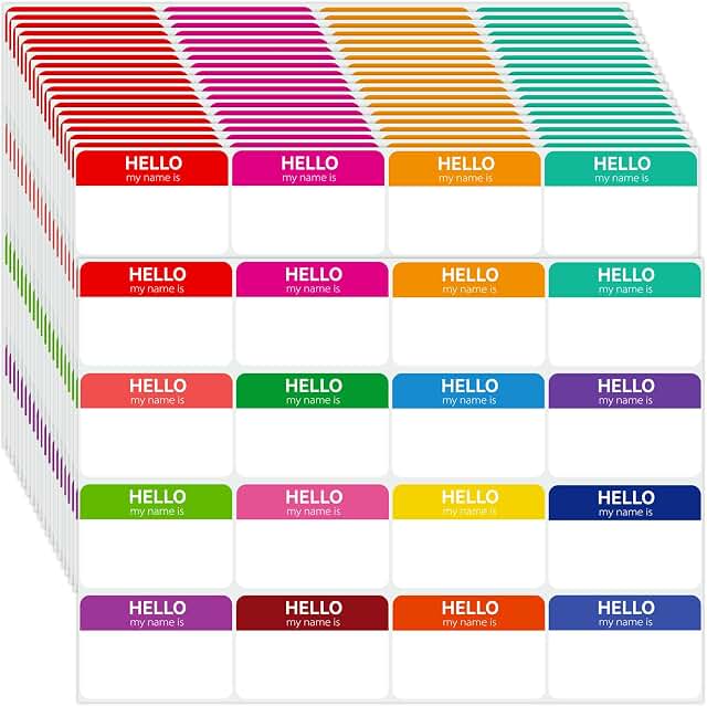 608 Hello My Name Is Stickers Set