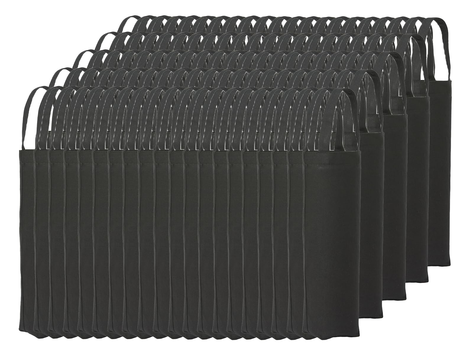 50er-Pack Recycelt Premium-Leinwand Flaschenbeutel - 50 X Schwarz - One Size