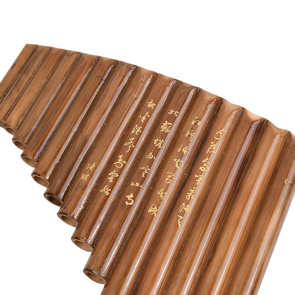 15 Pipe G Key Flauta Pan Folk Instrumento musical Pan Flauta Bambú Panpipes Chino tradicional Instrumento de viento de madera