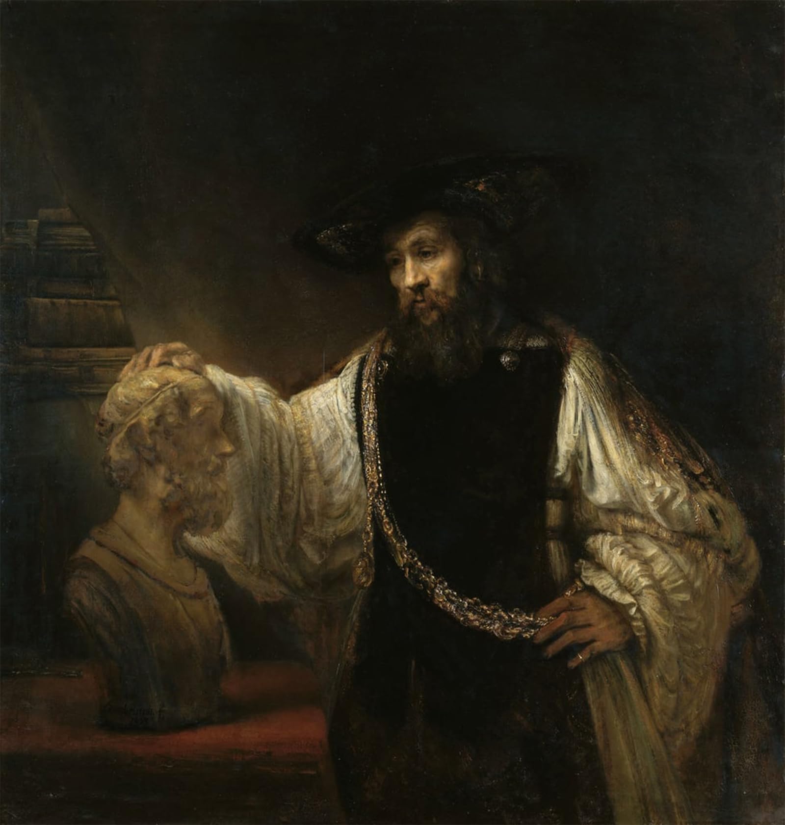 ARTXLXXBN Famous Art Print Poster Vintage Wall Art Aristotle bc with a bust of homer by Rembrandt van Rijn Canvas Art Poster for Home Decor 60x90cm