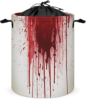 Laundry Basket Freestanding Laundry Hamper Large Blood Splash Laundry Basket with Fixed Drawstring Collapsible Dirty Clothes Hamper Storage Bag for Bedroom