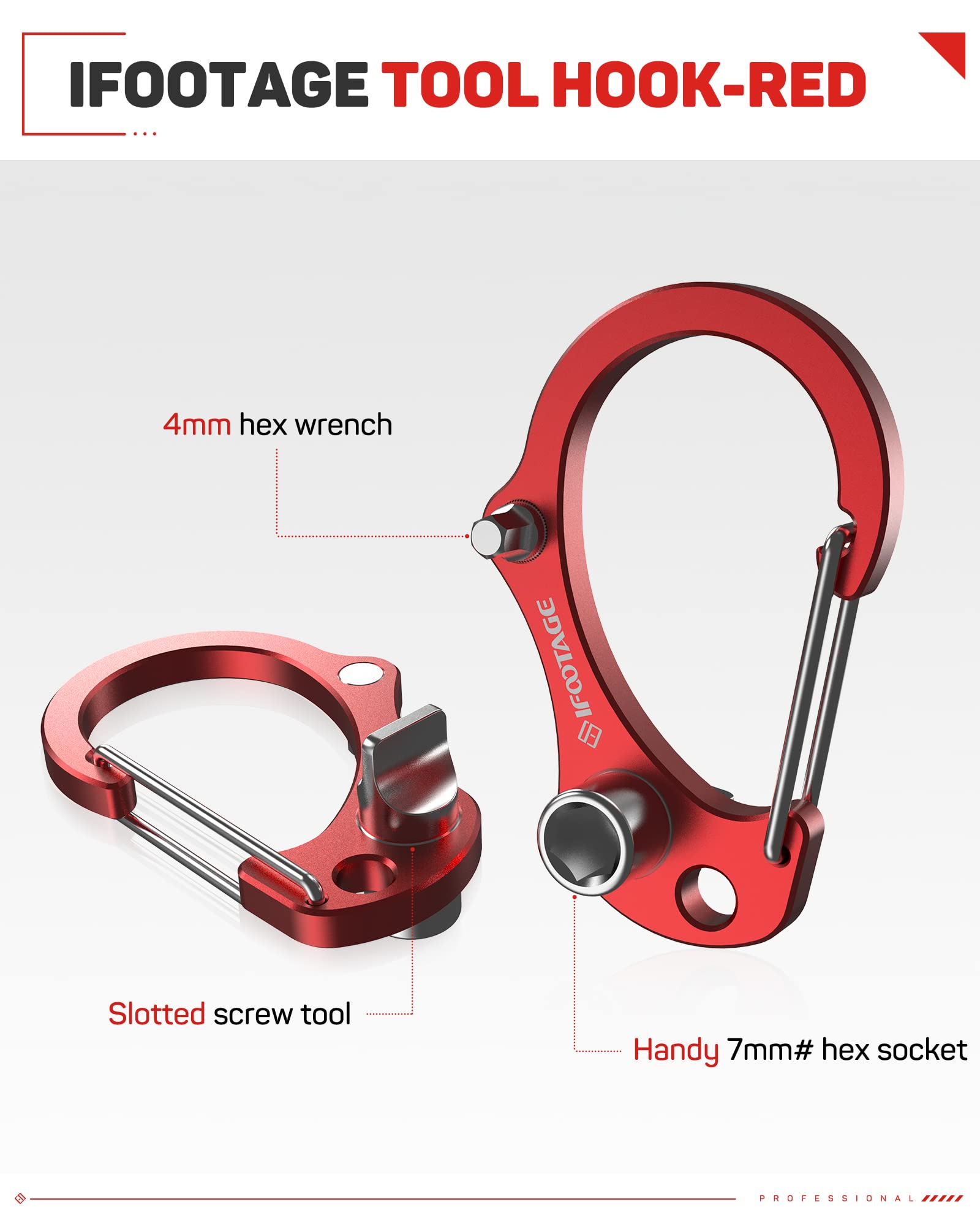 Amazon.com: IFOOTAGE Tool Hook Red, Multifunctional 3-in-1 Camera