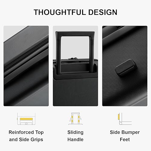 Miniatura 8 de LEVEL8 Equipaje luminoso, Negro -, Juego de 2 piezas