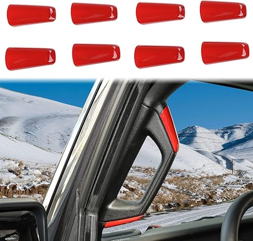 Miniatura 8 de Voodonala Manijas de agarre de pilar para Jeep JL A&B, accesorios Gladiator JT, ABS naranja, 8 unidades