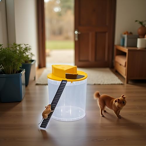 Miniatura 2 de 1 Paquete Trampa para Ratones de Cubo - Tapa de Cubo de 5 Galones Trampa para Ratones y Ratas - Reinicio Automático Trampa para Ratones Abatible y