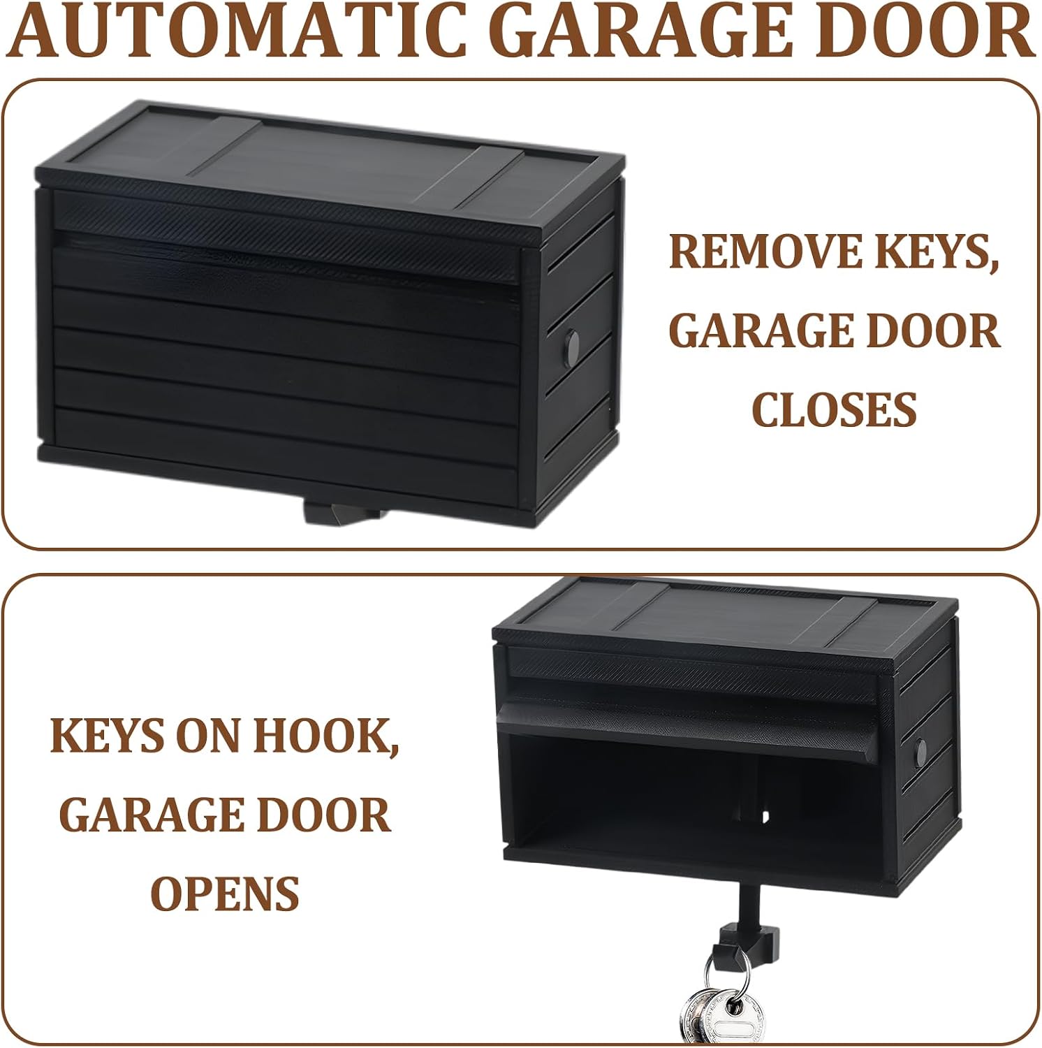 2 Pcs Car Garage Key Holder Car Key Holder for Wall 3D Easy Installation Keys Rack Wall-Mounted, for Entrances, Corridors, Front Doors (Black/Grey)