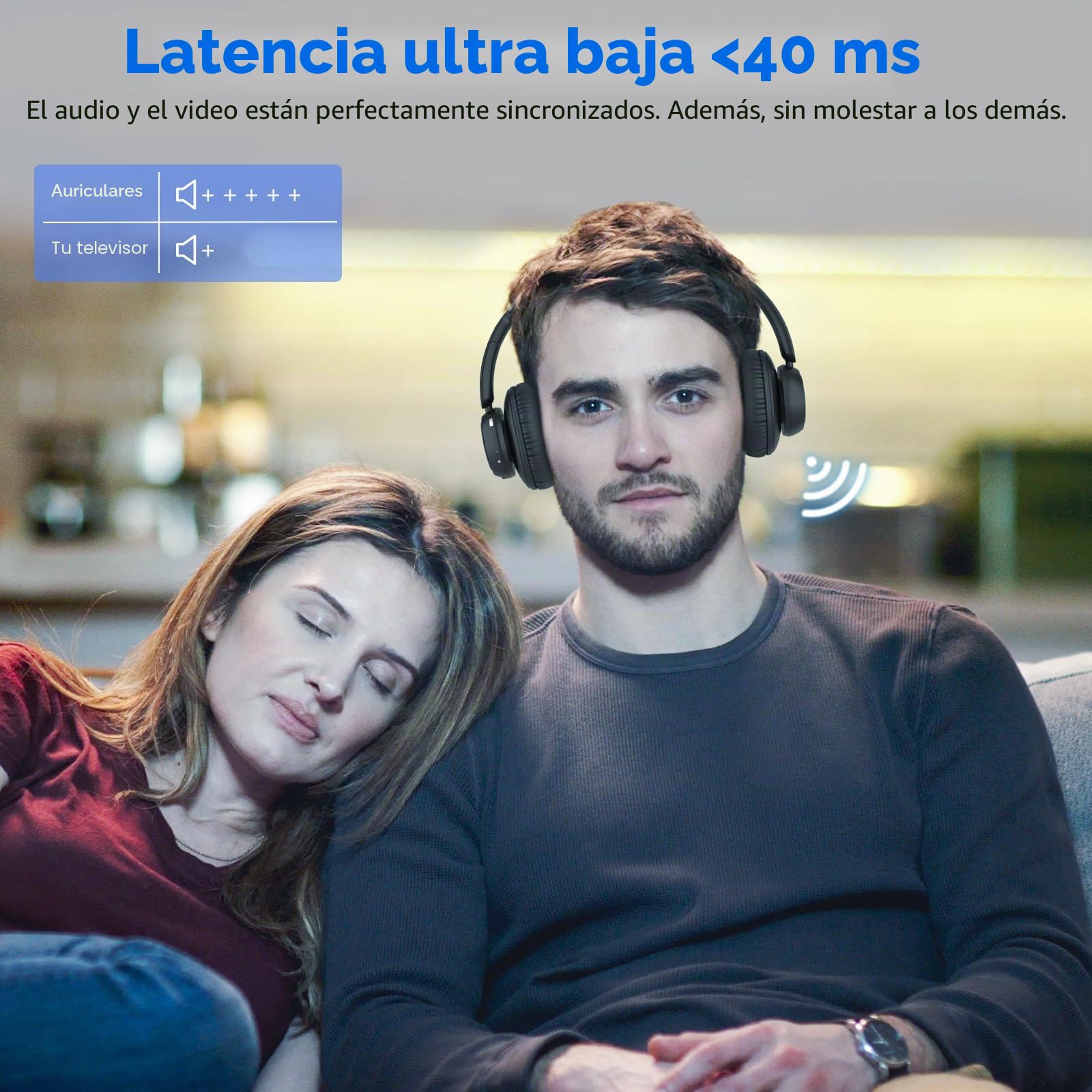 ANSTEN Auriculares Inalambricos TV, Auriculares Par TV con Salidas De Audio Ópticas AUX O Bluetooth, Cascos Inalambricos TV para Mayores, 35h De Reproducción | Auriculares inalámbricos para personas mayores, fáciles de configurar, auriculares inalámbricos
