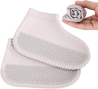 Cubiertas para zapatos impermeables, cubiertas de lluvia, exceso de protección, chanclas de silicona con solapa, equipo de lluvia de protección reutilizable para hombres y mujeres