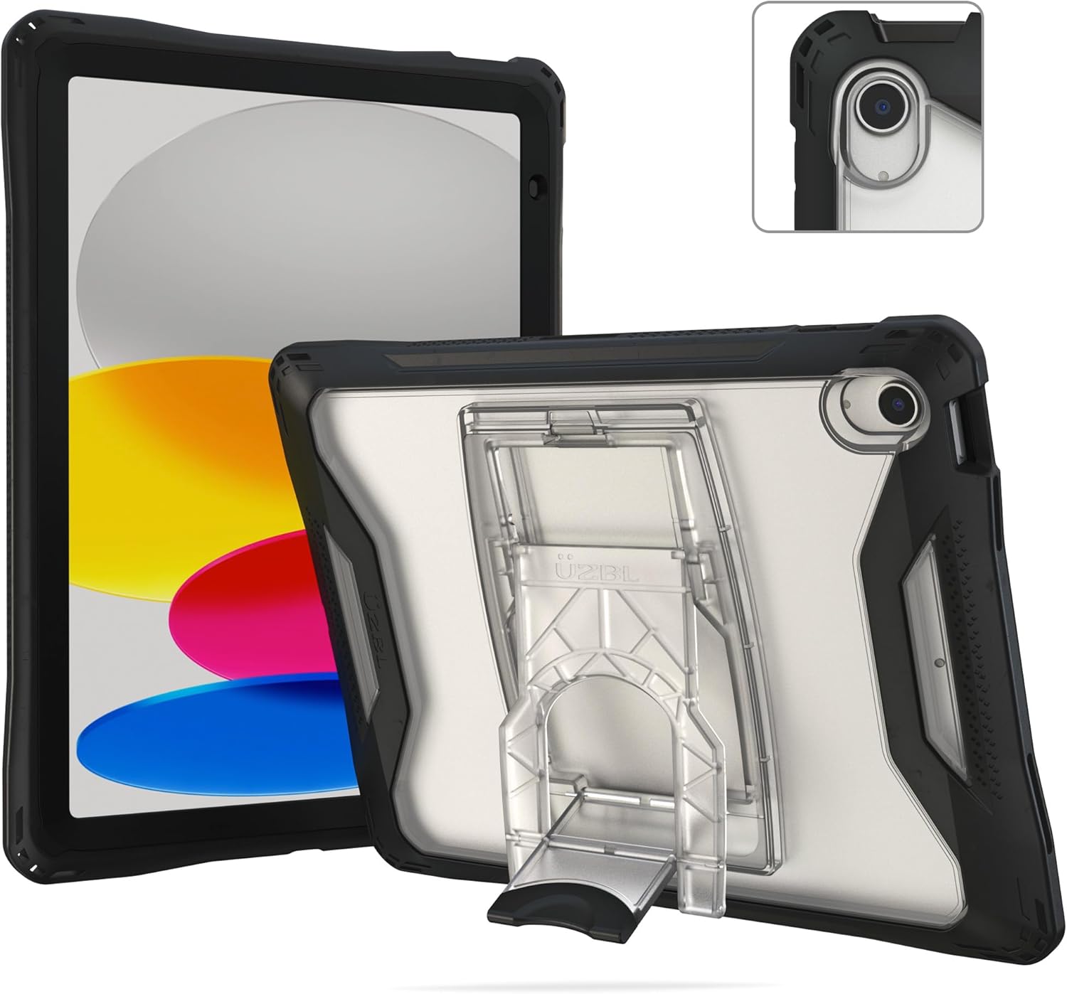 UZBL Aftershock Case for 2025 iPad 11th Gen A16 & 10th Gen 2022 10.9-inch - Built-in Screen Protector and Kickstand (1-Pack)