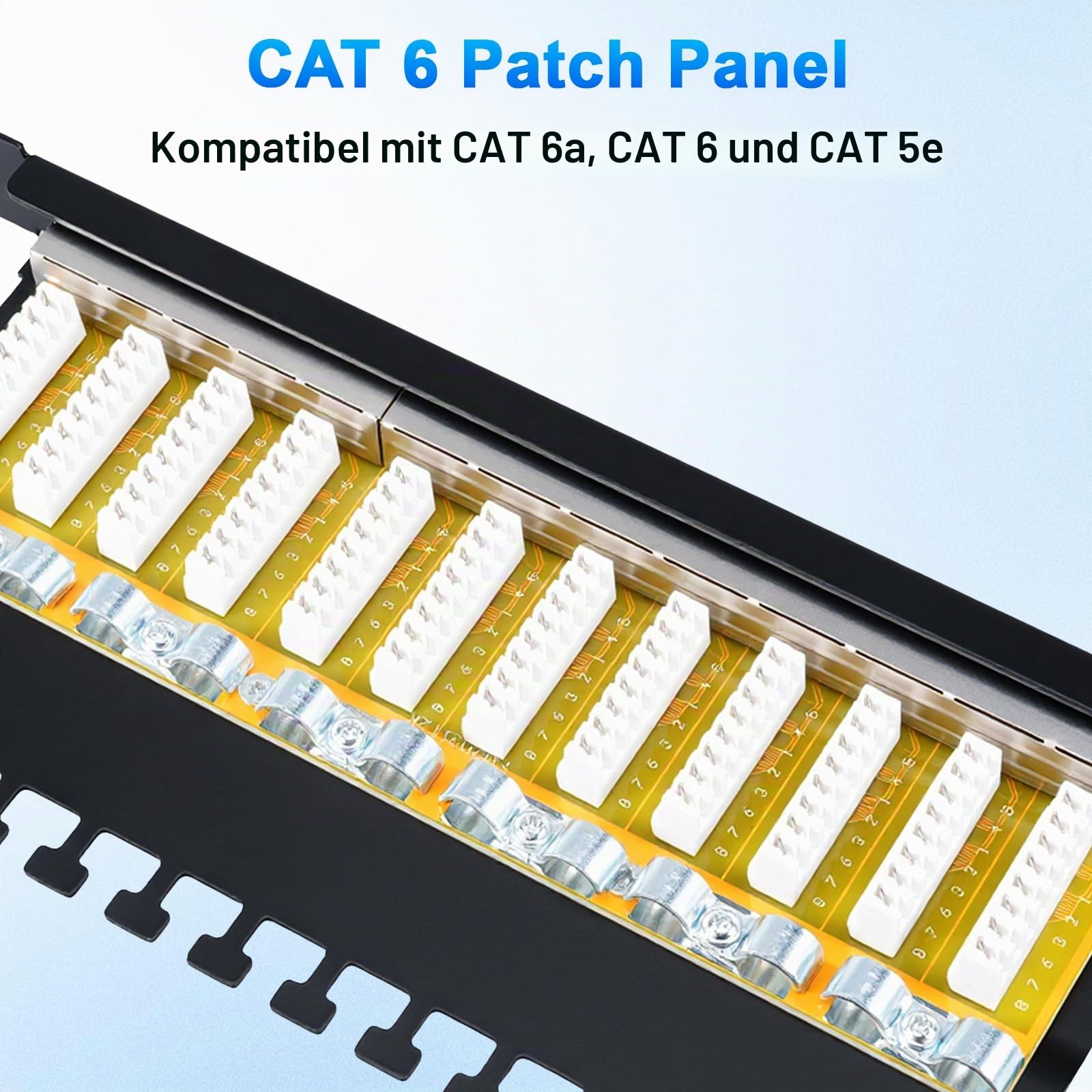 CAT 6 Patchpanel Verteilerfeld 12 Port, Geschirmtes LAN Netzwerk Patchpanel RJ45 mit LSA Leiste, 10Gbps Patchpanel 10 Zoll für Cat6A/6/CAT5 Verlegekabel