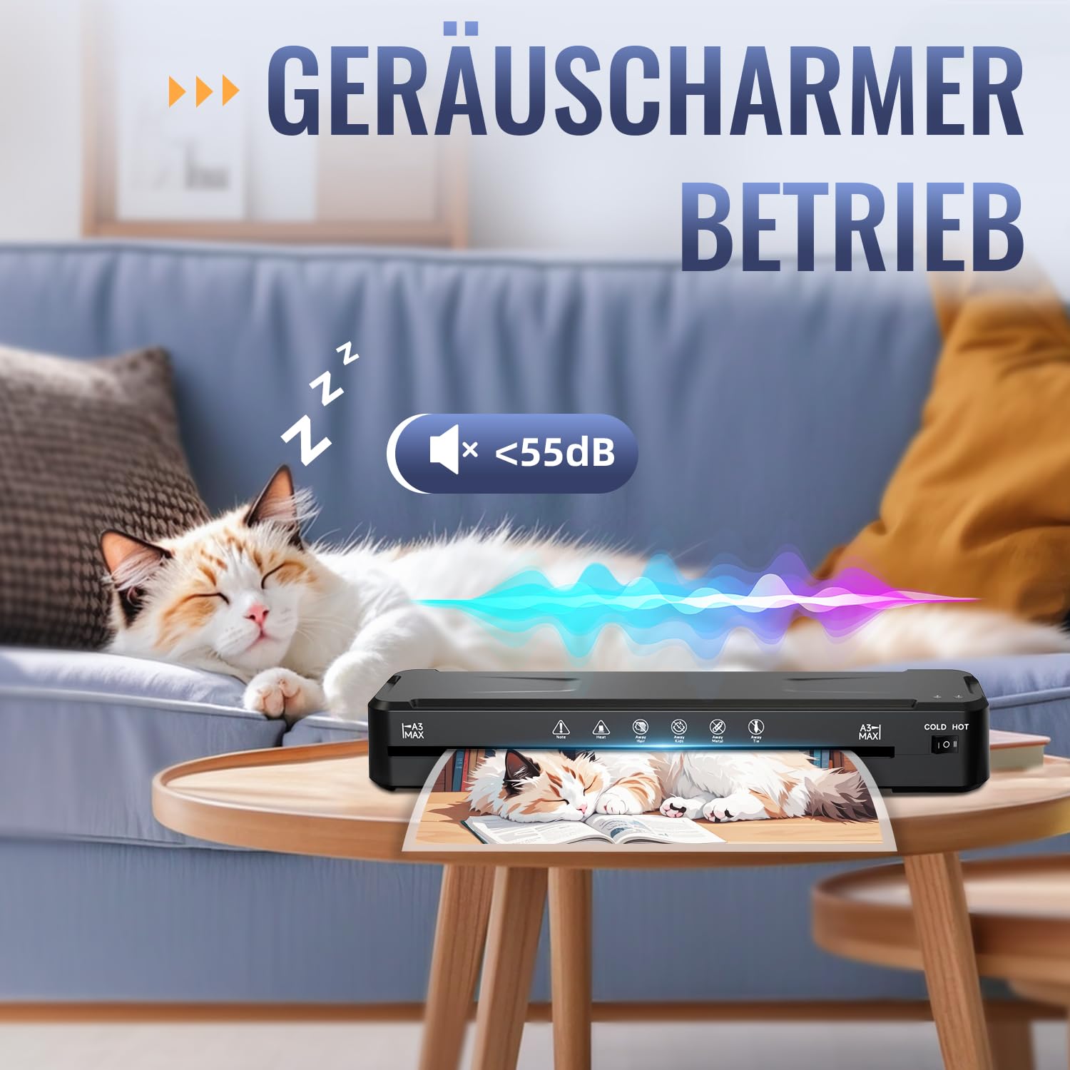 MAXDONE Laminiergerät A3, Laminiergerät, 2-Walzen System mit Papierschneider & Eckrunde, Heiß und Kalt Laminator Smooth Bubble-free, Laminiermaschine für A3 A4 A5 A6 Foto Dokumente in Schule, Büro