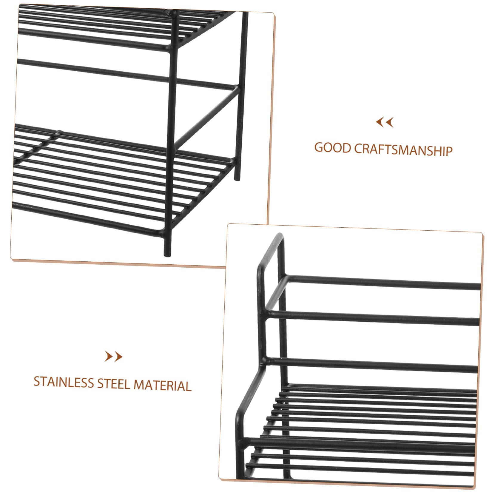 Cabilock Étagère à Épices Cuisine en Acier Inoxydable Noir, 3 Niveaux, Résistance Élevée et Grosse Capacité de Charge, Organisateur pour Pantries Cuisine Domestique