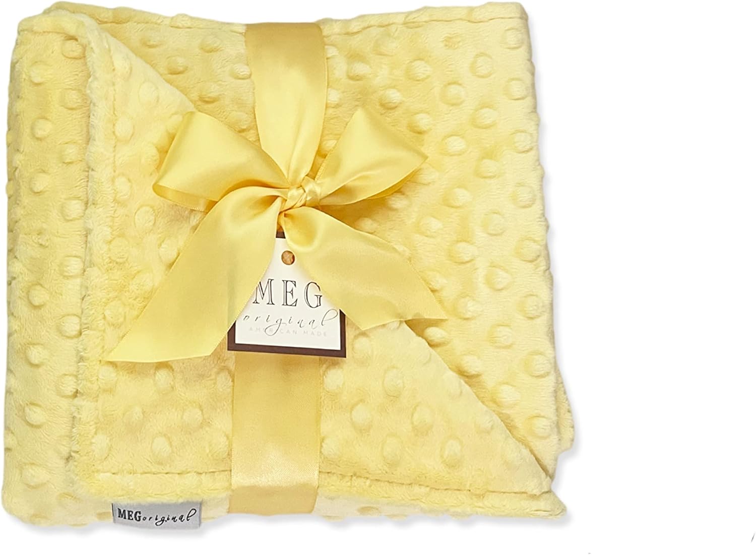 MEG ORIGINAL Soft Yellow Minky Dot Baby Blanket 357
