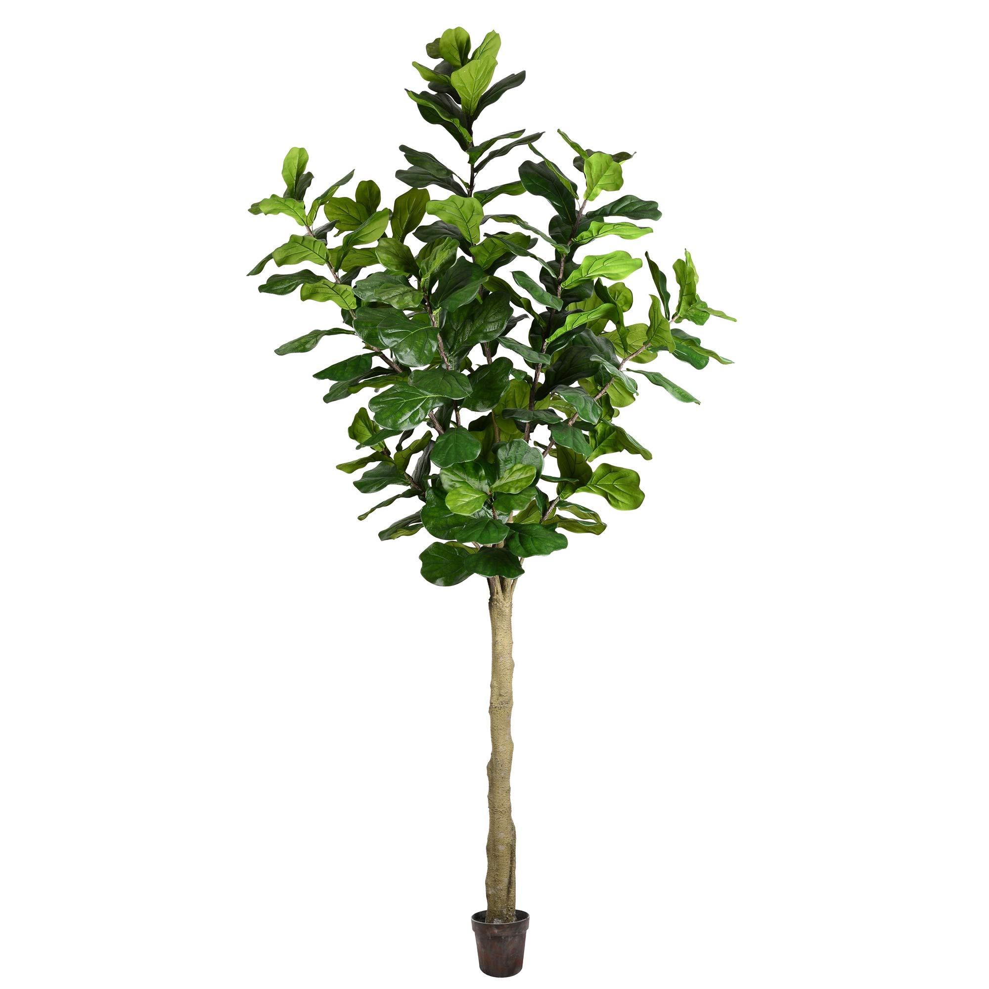 Vickerman Everyday Faux Fiddle Leaf Fig Tree 10ft Tall Green Silk Artificial Indoor Fiddle Plant with 184 Large Fiddle Leaves Single Stem Home Office Decor