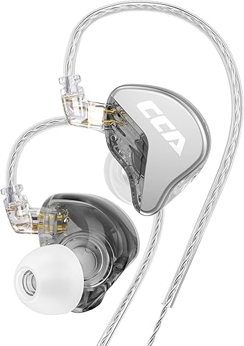 Miniatura 3 de CCA CRA in Ear Monitor Headphones, Ultra-Thin Diaphragm Dynamic Driver IEM Earphones, Clear Sound & Deep Bass, Wired Gaming Earbuds with Tangle-Free